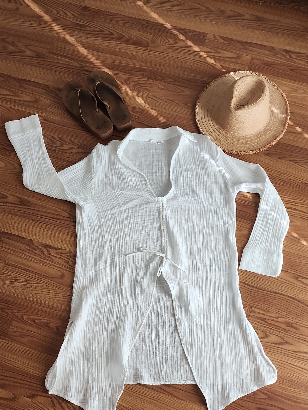 Roxy White Lightweight Beach Cover-Up Tunic